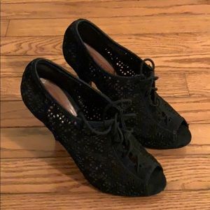 Schults Black Suede Sandals 38